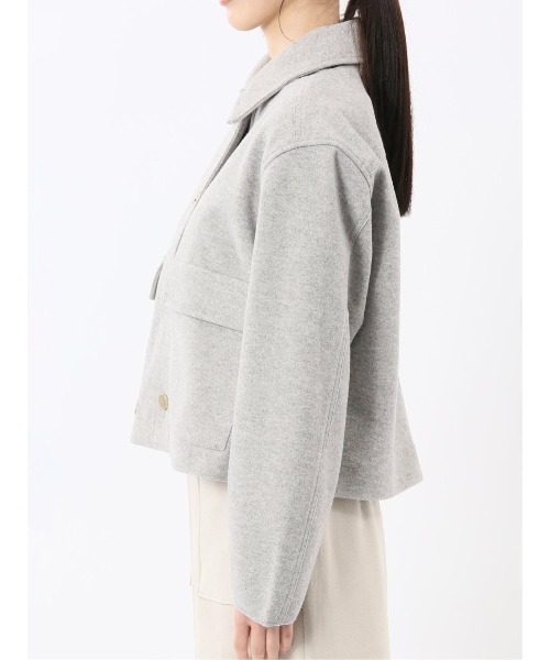 m.f.editorial(エムエフエディトリアル)の「【衿付き ボタン】タカキュー レディース 起毛 ショート ブルゾン(ブルゾン・レディース・ライトグレー/ベージュ/ネイビー・LARGE/MEDIUM)」の19枚目の写真