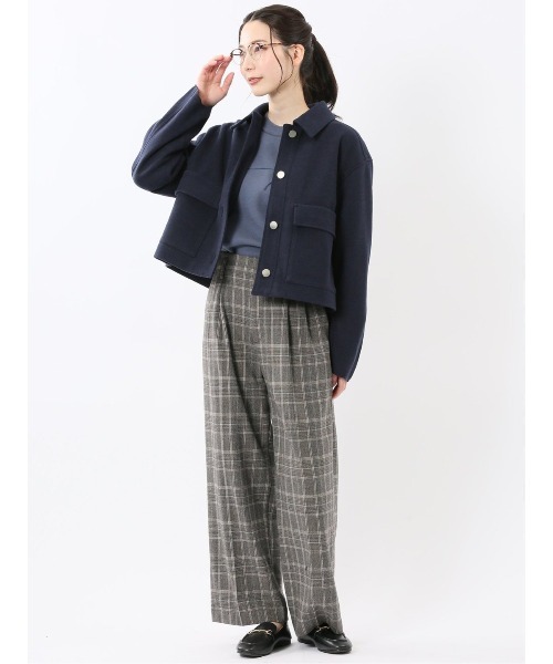 m.f.editorial(エムエフエディトリアル)の「【衿付き ボタン】タカキュー レディース 起毛 ショート ブルゾン(ブルゾン・レディース・ライトグレー/ベージュ/ネイビー・LARGE/MEDIUM)」の16枚目の写真