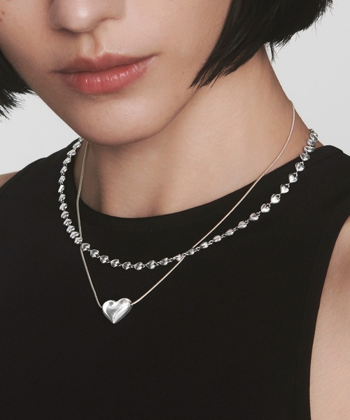 quip queint(クイップクエイント)の「【quip queint】whisper heart necklace/ウィスパー ハート ネックレス QU218(ネックレス・レディース・シルバー・FREE)」の1枚目の写真