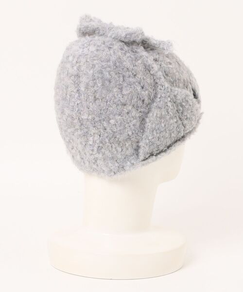 BARELY BLUE（ベアリーブルー）の「【 BARELY BLUE / ベアリーブルー 】 ミックスニット フライトキャップ（ニットキャップ/ビーニー・レディース・チャコールグレー/ブラウン/ライトグレー・FREE）」の4枚目の写真