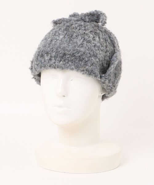BARELY BLUE（ベアリーブルー）の「【 BARELY BLUE / ベアリーブルー 】 ミックスニット フライトキャップ（ニットキャップ/ビーニー・レディース・チャコールグレー/ブラウン/ライトグレー・FREE）」の7枚目の写真