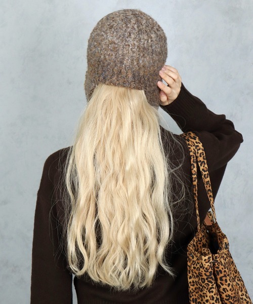 BARELY BLUE（ベアリーブルー）の「【 BARELY BLUE / ベアリーブルー 】 ミックスニット フライトキャップ（ニットキャップ/ビーニー・レディース・チャコールグレー/ブラウン/ライトグレー・FREE）」の21枚目の写真