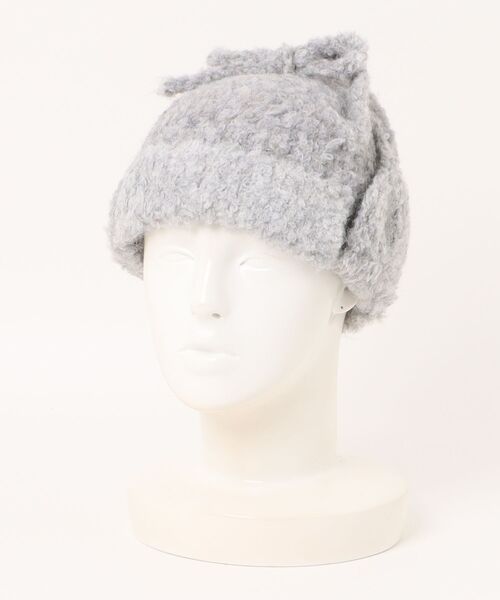 BARELY BLUE（ベアリーブルー）の「【 BARELY BLUE / ベアリーブルー 】 ミックスニット フライトキャップ（ニットキャップ/ビーニー・レディース・チャコールグレー/ブラウン/ライトグレー・FREE）」の9枚目の写真