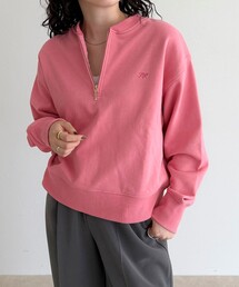 ハーフジップ裏毛スウェット