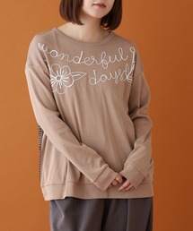 EMAGO ロゴ刺繍切替えプルオーバー 長袖