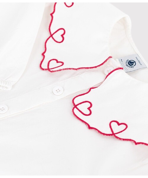 PETIT BATEAU(プチバトー)の「長袖ブラウス(シャツ/ブラウス・キッズ・ホワイト・5YEAR/4YEAR/3YEAR)」の3枚目の写真