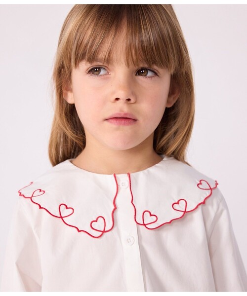 PETIT BATEAU(プチバトー)の「長袖ブラウス(シャツ/ブラウス・キッズ・ホワイト・5YEAR/4YEAR/3YEAR)」の4枚目の写真