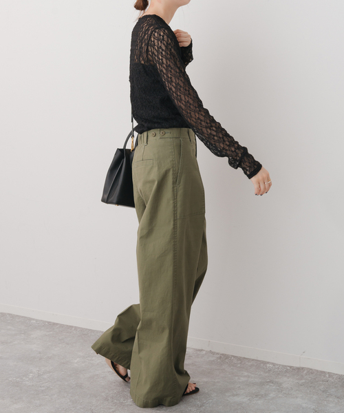 Spick & Span（スピックアンドスパン）の「《追加》ストレッチレースクルーネックプルオーバー（Tシャツ/カットソー・レディース・アイボリー/ブラック・FREE）」の16枚目の写真