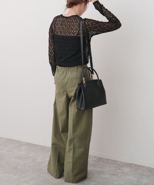 Spick & Span（スピックアンドスパン）の「《追加》ストレッチレースクルーネックプルオーバー（Tシャツ/カットソー・レディース・アイボリー/ブラック・FREE）」の17枚目の写真