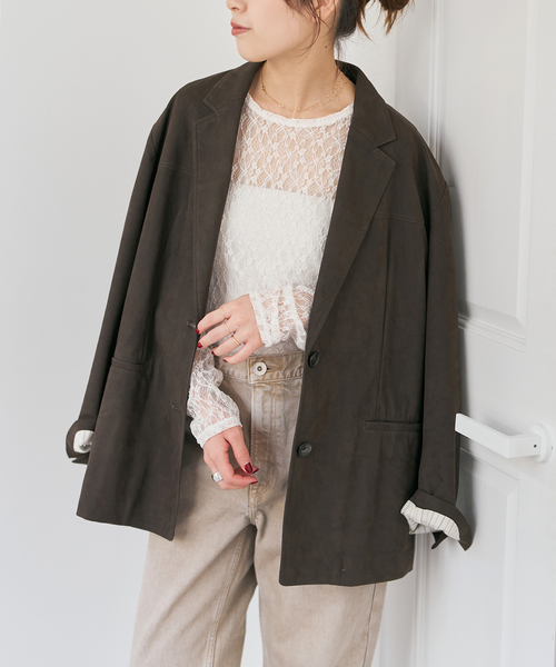 Spick & Span（スピックアンドスパン）の「《追加》ストレッチレースクルーネックプルオーバー（Tシャツ/カットソー・レディース・アイボリー/ブラック・FREE）」の19枚目の写真