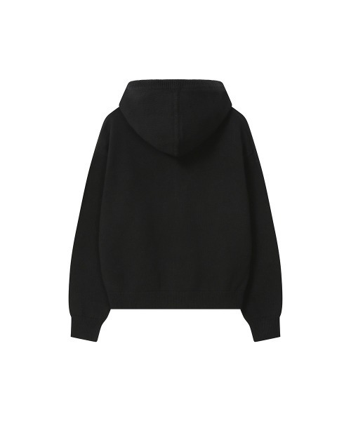 Miseki SEOUL(ミセキソウル)の「LOGO KNIT HOODIE ZIP-UP(パーカー・レディース・ブラック・OS)」の3枚目の写真