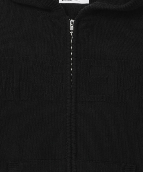 Miseki SEOUL(ミセキソウル)の「LOGO KNIT HOODIE ZIP-UP(パーカー・レディース・ブラック・OS)」の4枚目の写真