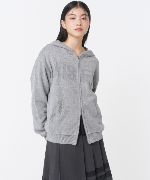 Miseki SEOUL(ミセキソウル)の「LOGO KNIT HOODIE ZIP-UP(パーカー・レディース・ブラック・OS)」の5枚目の写真