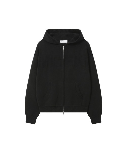 Miseki SEOUL(ミセキソウル)の「LOGO KNIT HOODIE ZIP-UP(パーカー・レディース・ブラック・OS)」の14枚目の写真