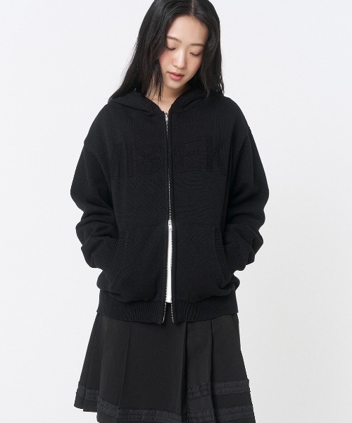 Miseki SEOUL(ミセキソウル)の「LOGO KNIT HOODIE ZIP-UP(パーカー・レディース・ブラック・OS)」の12枚目の写真