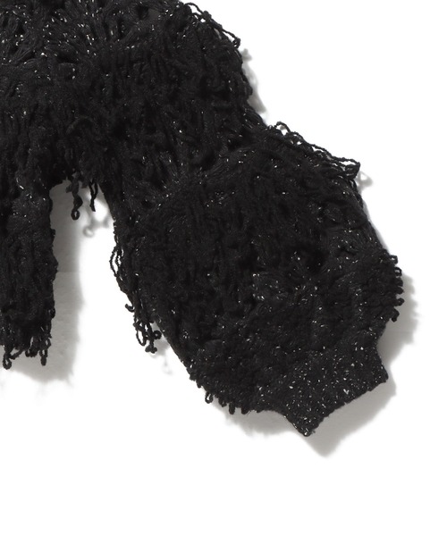 boussole（ブソル）の「BOUSSOLE / フリンジニットプルオーバー（ニット/セーター・レディース・オフホワイト/ブラック・FREE）」の5枚目の写真