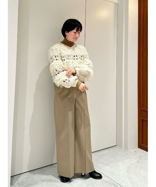 boussole（ブソル）の「BOUSSOLE / フリンジニットプルオーバー（ニット/セーター・レディース・オフホワイト/ブラック・FREE）」の10枚目の写真