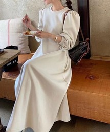 パフスリーブスウェットワンピ