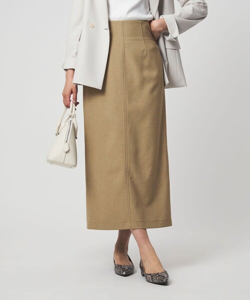 green label relaxing（グリーンレーベルリラクシング）の「［size SHORTあり］fleurie(フルリー) タイト スカート（スカート・レディース・ベージュ/ネイビー/オフホワイト/ブラック・SHORT/36/38）」の4枚目の写真