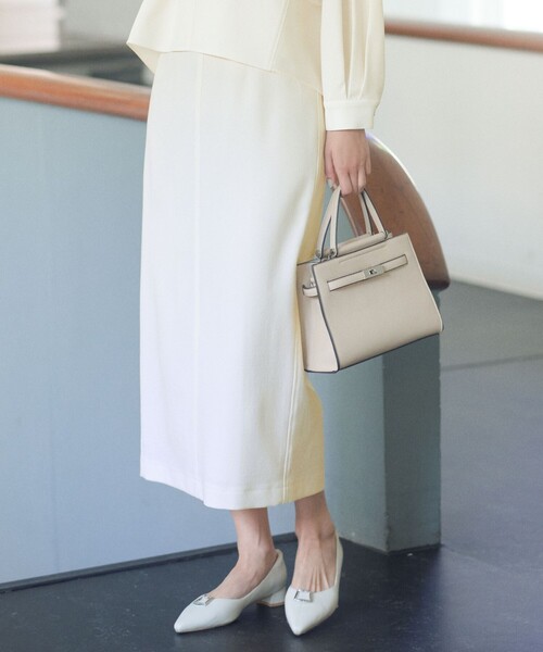 green label relaxing（グリーンレーベルリラクシング）の「［size SHORTあり］fleurie(フルリー) タイト スカート（スカート・レディース・ベージュ/ネイビー/オフホワイト/ブラック・SHORT/36/38）」の2枚目の写真