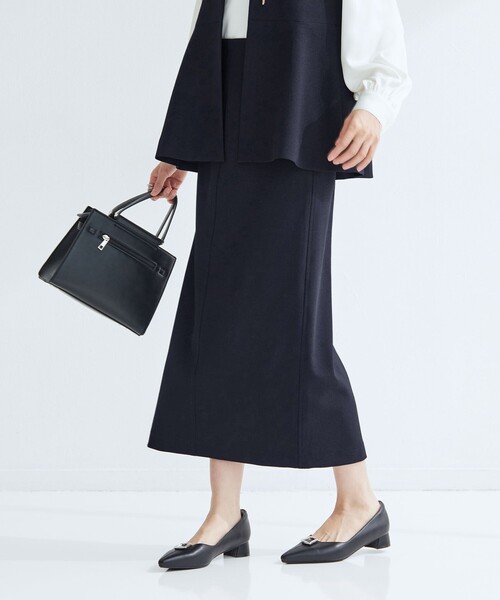 green label relaxing（グリーンレーベルリラクシング）の「［size SHORTあり］fleurie(フルリー) タイト スカート（スカート・レディース・ベージュ/ネイビー/オフホワイト/ブラック・SHORT/36/38）」の6枚目の写真