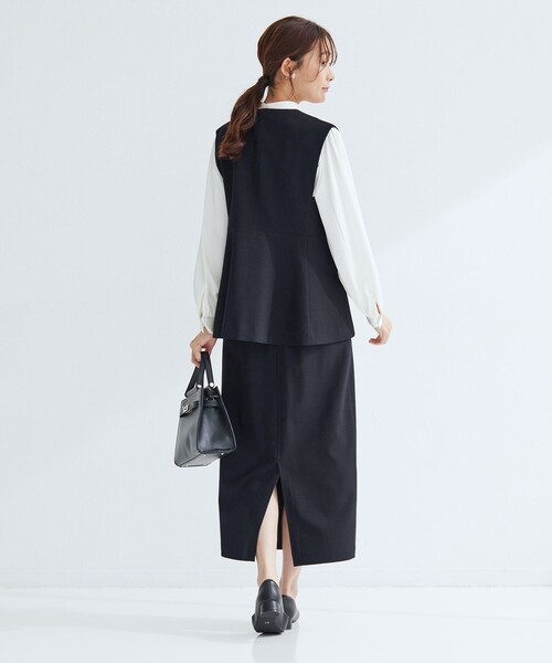 green label relaxing（グリーンレーベルリラクシング）の「［size SHORTあり］fleurie(フルリー) タイト スカート（スカート・レディース・ベージュ/ネイビー/オフホワイト/ブラック・SHORT/36/38）」の10枚目の写真