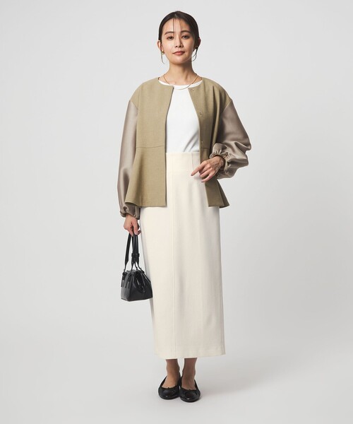 green label relaxing（グリーンレーベルリラクシング）の「［size SHORTあり］fleurie(フルリー) タイト スカート（スカート・レディース・ベージュ/ネイビー/オフホワイト/ブラック・SHORT/36/38）」の13枚目の写真