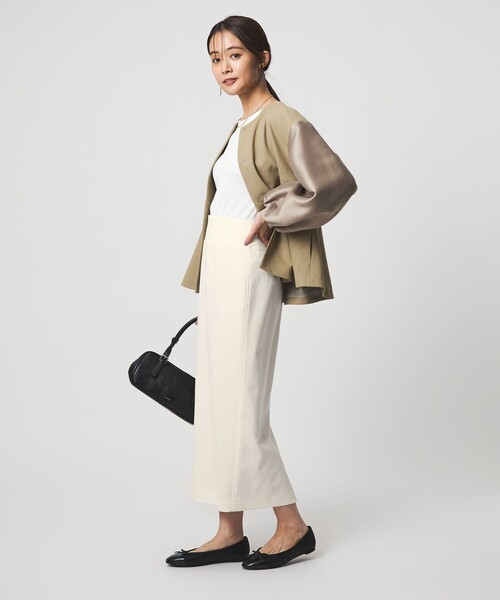 green label relaxing（グリーンレーベルリラクシング）の「［size SHORTあり］fleurie(フルリー) タイト スカート（スカート・レディース・ベージュ/ネイビー/オフホワイト/ブラック・SHORT/36/38）」の14枚目の写真