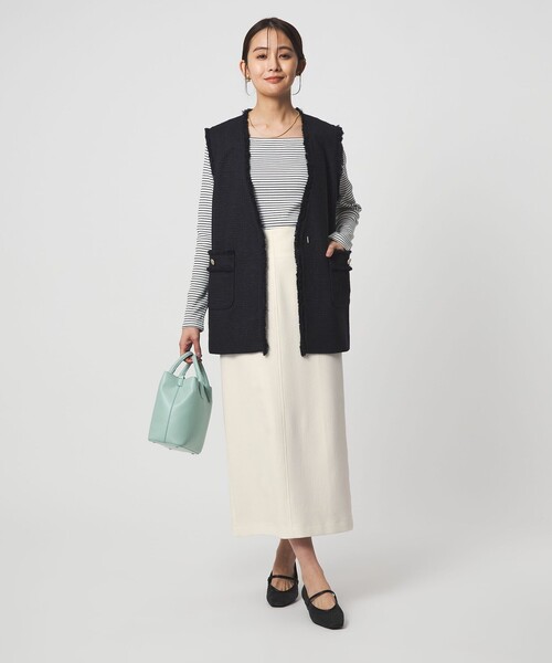 green label relaxing（グリーンレーベルリラクシング）の「［size SHORTあり］fleurie(フルリー) タイト スカート（スカート・レディース・ベージュ/ネイビー/オフホワイト/ブラック・SHORT/36/38）」の17枚目の写真