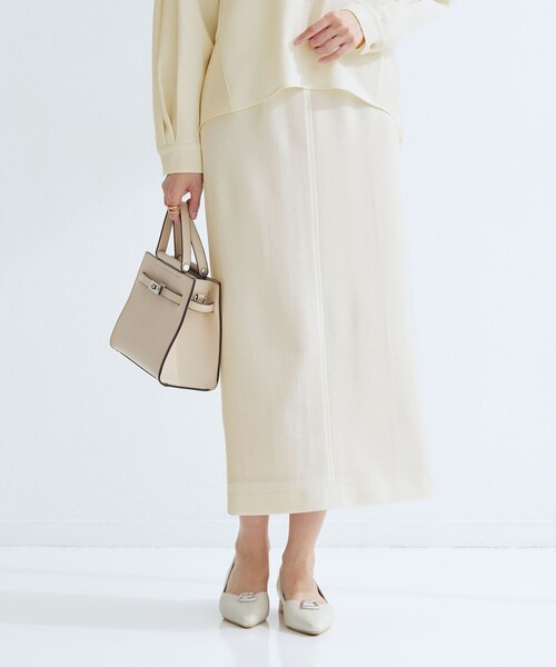 green label relaxing（グリーンレーベルリラクシング）の「［size SHORTあり］fleurie(フルリー) タイト スカート（スカート・レディース・ベージュ/ネイビー/オフホワイト/ブラック・SHORT/36/38）」の18枚目の写真