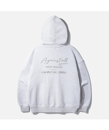 AGOD（エージーオーディー）の「2_WAY シグネチャー刺繍スウェットフードパーカージップアップ [ホワイトメランジ]（パーカー）」