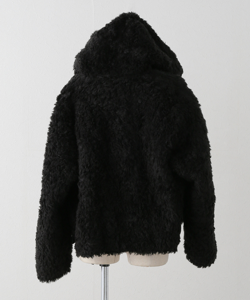 LOW CLASSIC（ロウ　クラシック）の「【LOW CLASSIC/ロウ・クラシック】REVERSIBLE DUFFLE SHORT COAT（ダッフルコート・レディース・ブラック・SMALL/MEDIUM）」の9枚目の写真