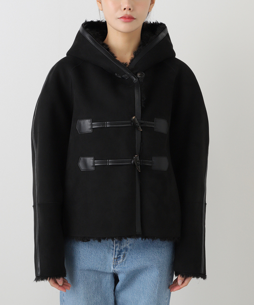 LOW CLASSIC（ロウ　クラシック）の「【LOW CLASSIC/ロウ・クラシック】REVERSIBLE DUFFLE SHORT COAT（ダッフルコート・レディース・ブラック・SMALL/MEDIUM）」の13枚目の写真