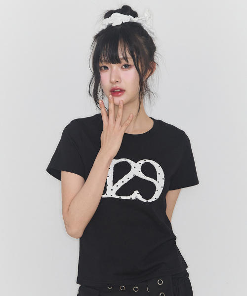 セール】129 ロゴパッチTシャツ ブラックドット（Tシャツ/カットソー