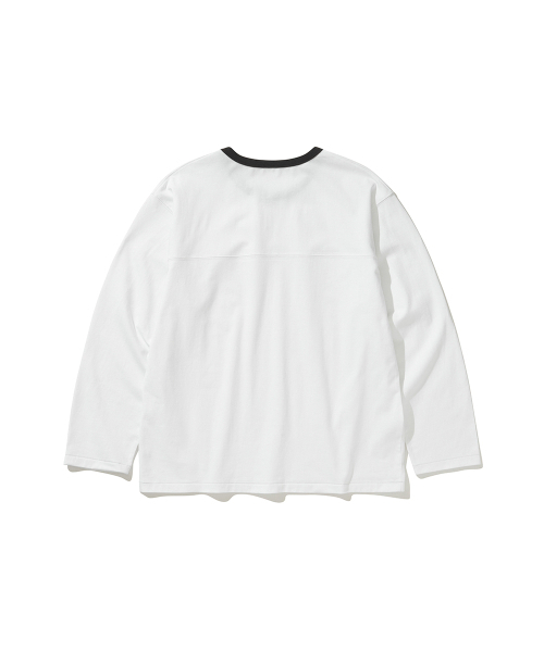 HISHANDER(ヒズハンダー)の「RINGER LONG SLEEVE T-SHIRTS WHITE/D.GREY(Tシャツ/カットソー・メンズ・その他・1/2/3)」の2枚目の写真