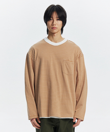 STRIPE OVERSIZED RELAX TEE 003 _ BEIGE