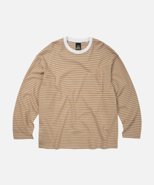 FRIZMWORKS(フリズムワークス)の「STRIPE OVERSIZED RELAX TEE 003 _ BEIGE(Tシャツ/カットソー・メンズ・その他・SMALL/MEDIUM/LARGE/X-LARGE)」の2枚目の写真
