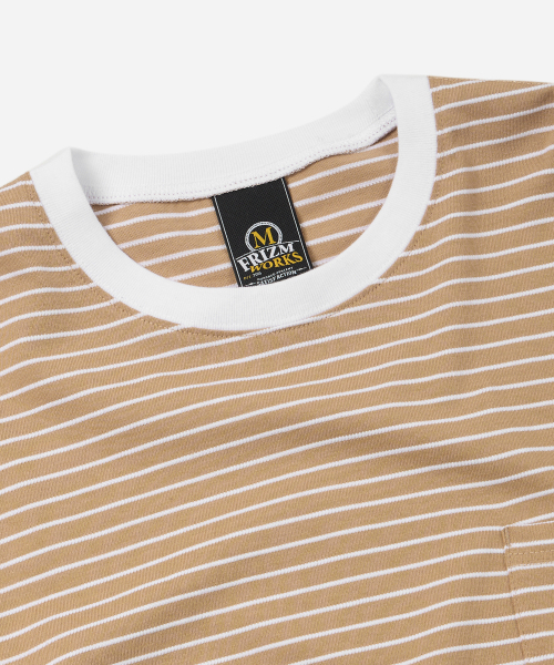 FRIZMWORKS(フリズムワークス)の「STRIPE OVERSIZED RELAX TEE 003 _ BEIGE(Tシャツ/カットソー・メンズ・その他・SMALL/MEDIUM/LARGE/X-LARGE)」の4枚目の写真
