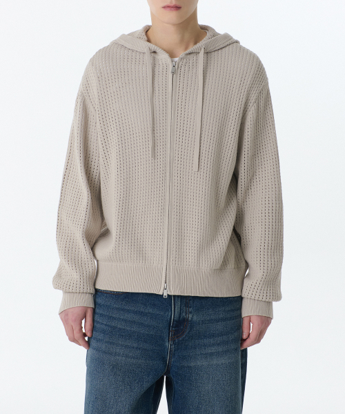 MUSINSA STANDARD（ムシンサスタンダード）の「クロシェニットフードパーカー [ダスティクリーム]（ニット/セーター・メンズ・その他・SMALL/MEDIUM/LARGE/X-LARGE/XX-LARGE）」の2枚目の写真
