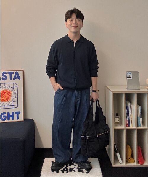 MUSINSA STANDARD（ムシンサスタンダード）の「リネンライクセミバルーンデニムパンツ[ミディアムインディゴ]（デニムパンツ・メンズ・その他・31/33/26/27/28/29/38/36/34/32/30）」の8枚目の写真