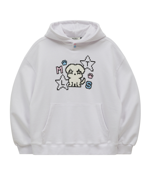 WaiKei（ワイケイ）の「ピクセルMLTSフードTシャツホワイト（パーカー・レディース・その他・1/2）」の5枚目の写真