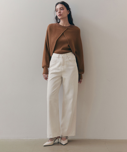 ZEROSTREET（ゼロストリート）の「[2カラー] アーモンドワイドデニムパンツ（その他パンツ・レディース・Cream/ホワイト・MEDIUM/SMALL/LARGE）」の6枚目の写真