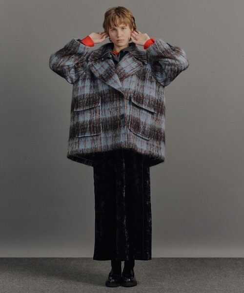 PUBLIC TOKYO(パブリックトウキョウ)の「【完売間近】ワイドラペルチェックコート(ステンカラーコート・レディース・マルチ・1/2)」の11枚目の写真