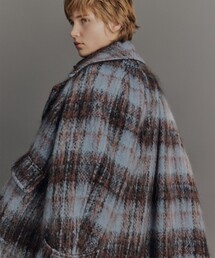 PUBLIC TOKYO | 【完売間近】ワイドラペルチェックコート(ステンカラーコート)