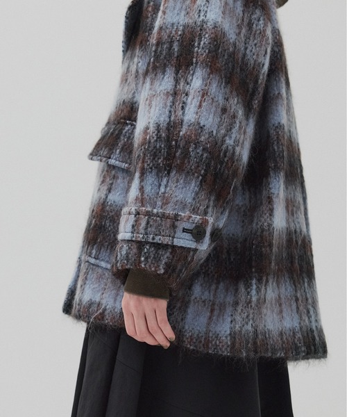 PUBLIC TOKYO(パブリックトウキョウ)の「【完売間近】ワイドラペルチェックコート(ステンカラーコート・レディース・マルチ・1/2)」の9枚目の写真