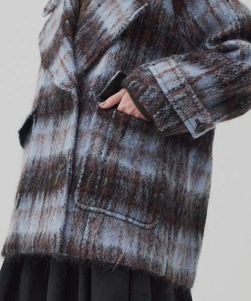 PUBLIC TOKYO(パブリックトウキョウ)の「【完売間近】ワイドラペルチェックコート(ステンカラーコート・レディース・マルチ・1/2)」の8枚目の写真