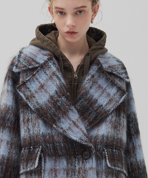 PUBLIC TOKYO(パブリックトウキョウ)の「【完売間近】ワイドラペルチェックコート(ステンカラーコート・レディース・マルチ・1/2)」の7枚目の写真