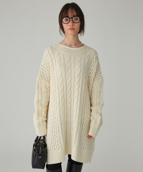 BABYLONE(バビロン)の「ネオケーブルミニワンピース(ワンピース・レディース・オフホワイト/グレー・フリー)」の7枚目の写真