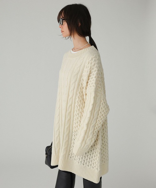 BABYLONE(バビロン)の「ネオケーブルミニワンピース(ワンピース・レディース・オフホワイト/グレー・フリー)」の8枚目の写真