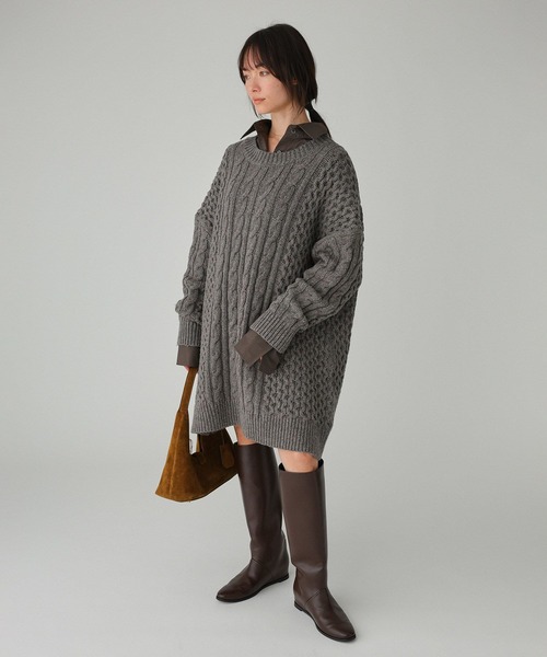 BABYLONE(バビロン)の「ネオケーブルミニワンピース(ワンピース・レディース・オフホワイト/グレー・フリー)」の11枚目の写真